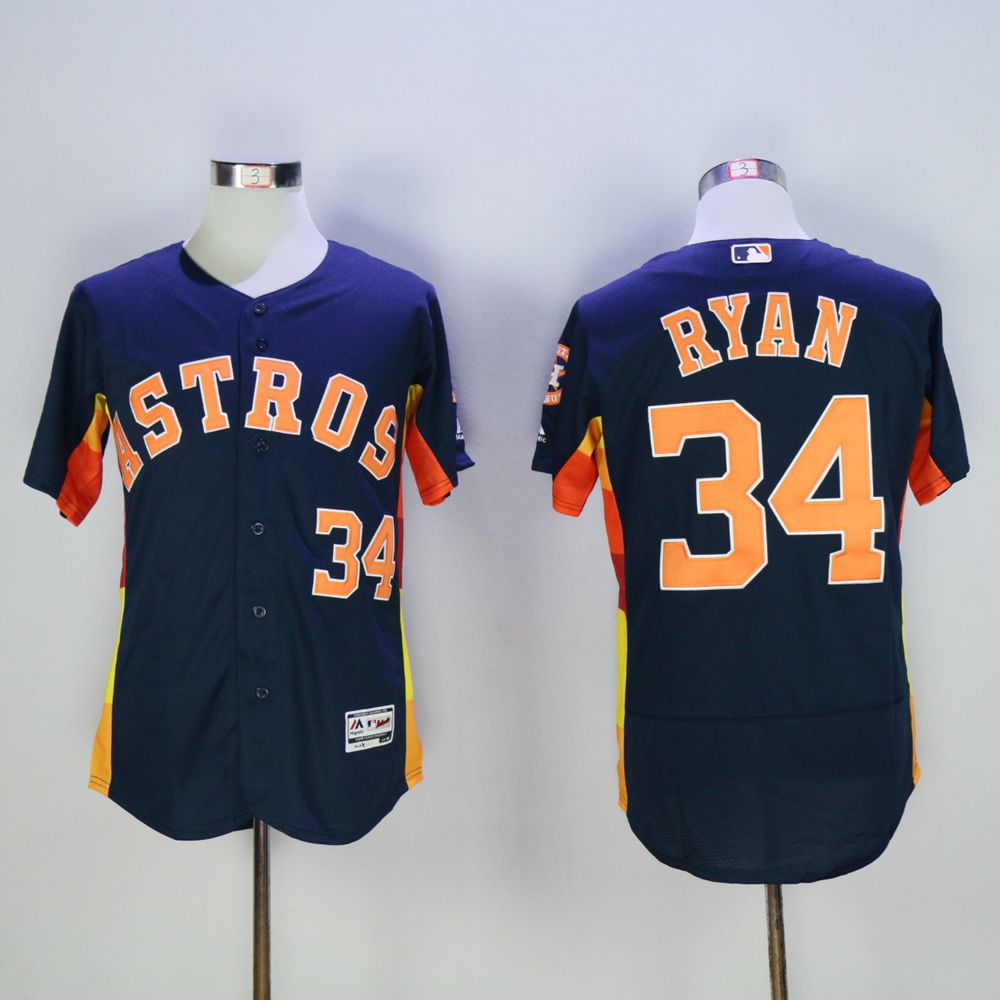 Men Houston Astros #34 Ryan Blue Throwback MLB Jerseys->houston astros->MLB Jersey